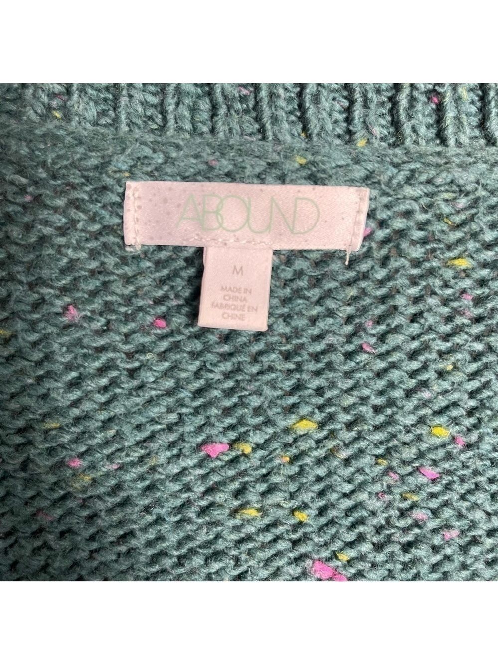 Women’s Abound Green Speckled Pullover Sweater Size Medium! - Picture 5 of 8